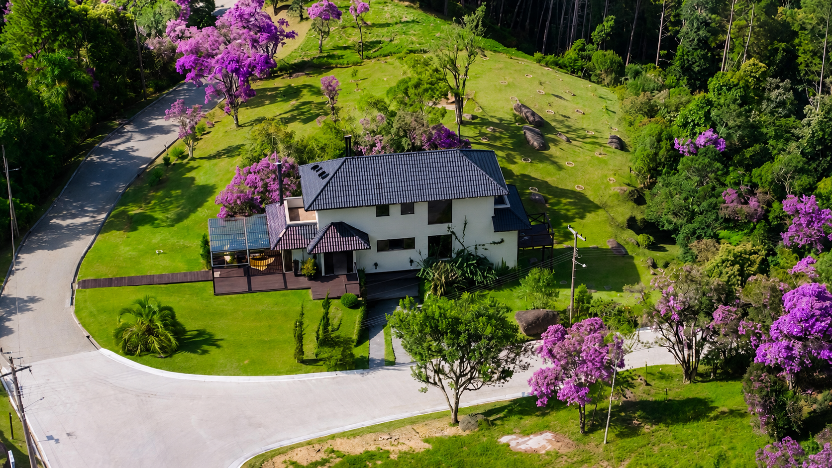 Vista aérea da propriedade